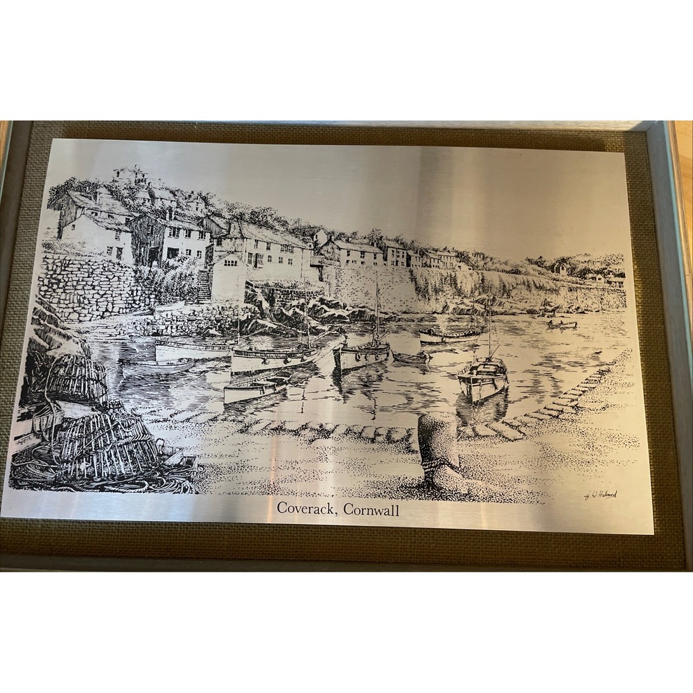 VTG Steel Framed Art Coverack, Cornwall UK Wendron Forge Cornish Fishing British